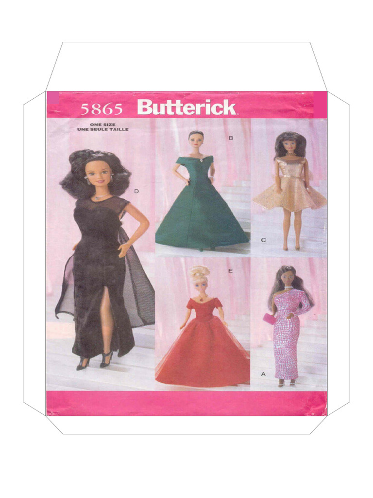 Butterick 5865 Pattern Instructions Legal Size 8.5 in X 14 in | PDF
