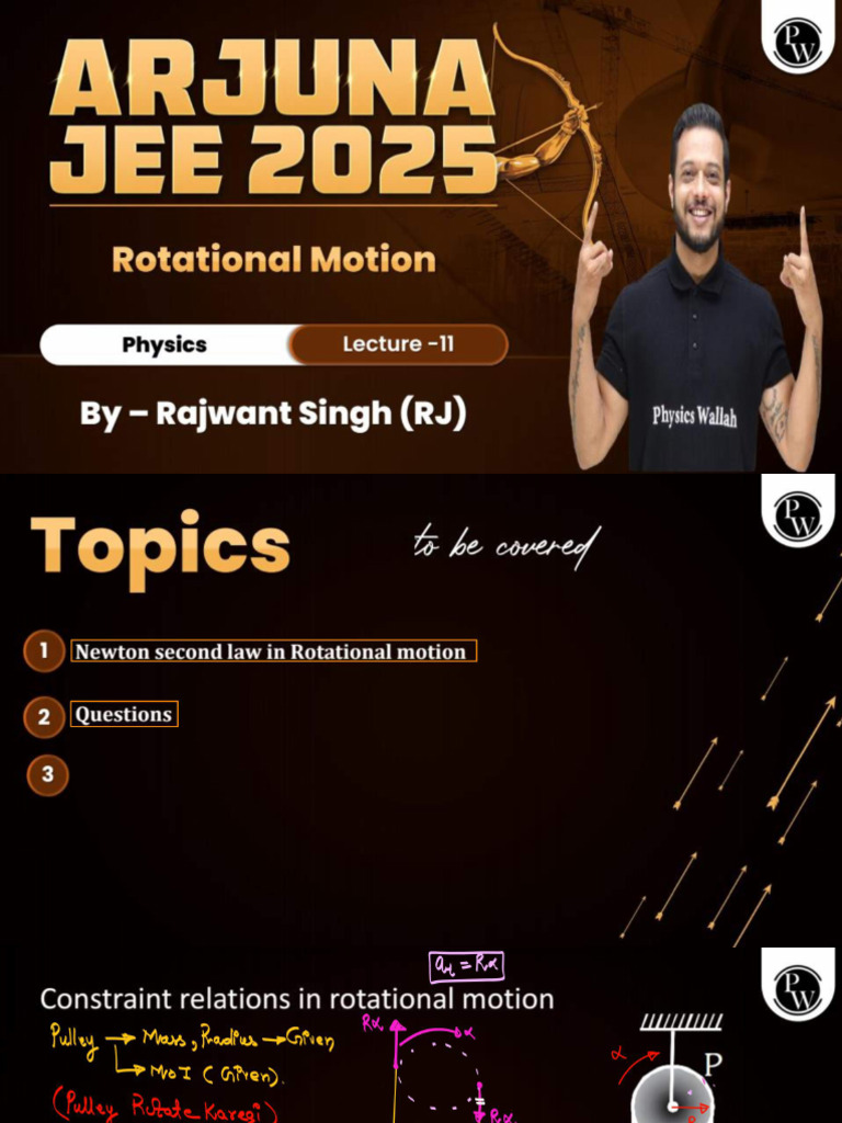Rotational Motion 11 Class Notes Arjuna Jee 2025 Pdf