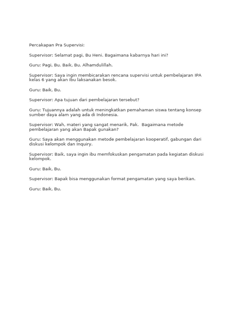 Rencana dan Umpan Balik Supervisi Pembelajaran | PDF | Kesehatan Holistik
