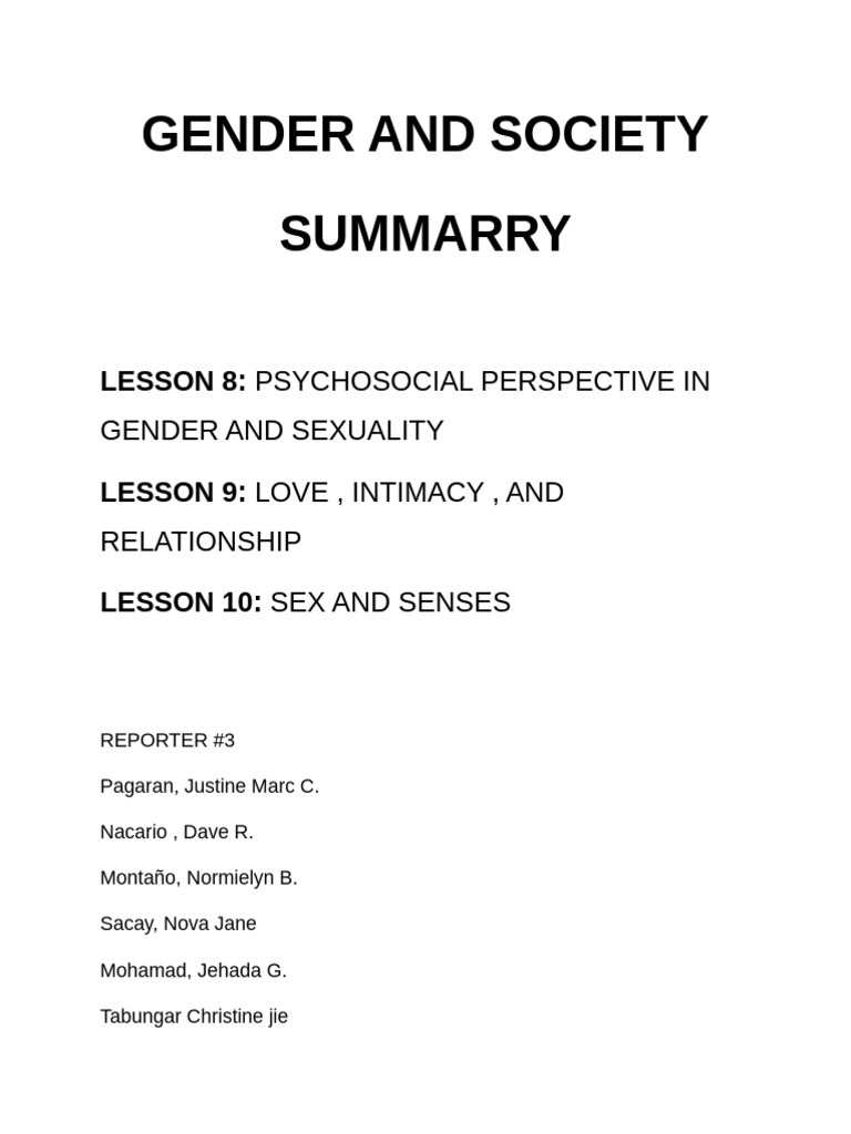 Gender and Society | PDF | Self-Improvement