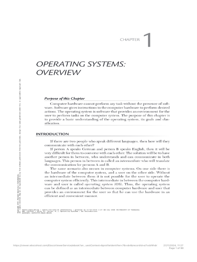 Operating Systems - An Introduction | PDF