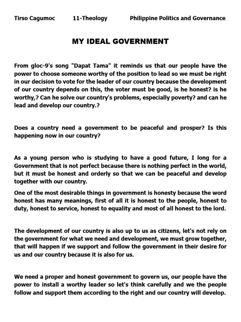 My Ideal Goverment | PDF