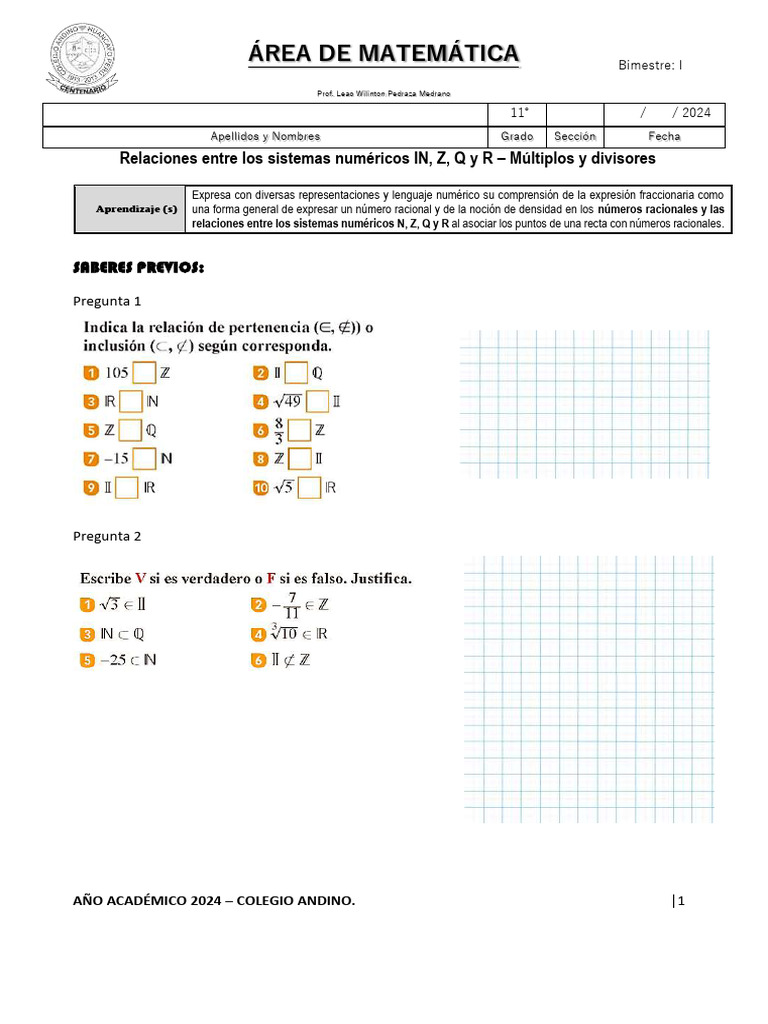Practica 04 Matematica 11 Grado | PDF