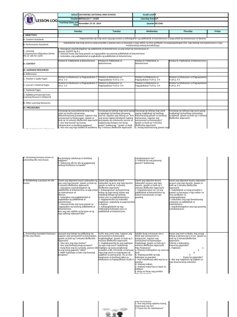 DLL in Esp 9 q2 Week 8 2024 | PDF