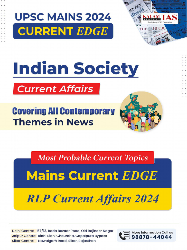 Indian Society Current EDGE For UPSC Mains 2024 Current Affairs | PDF ...