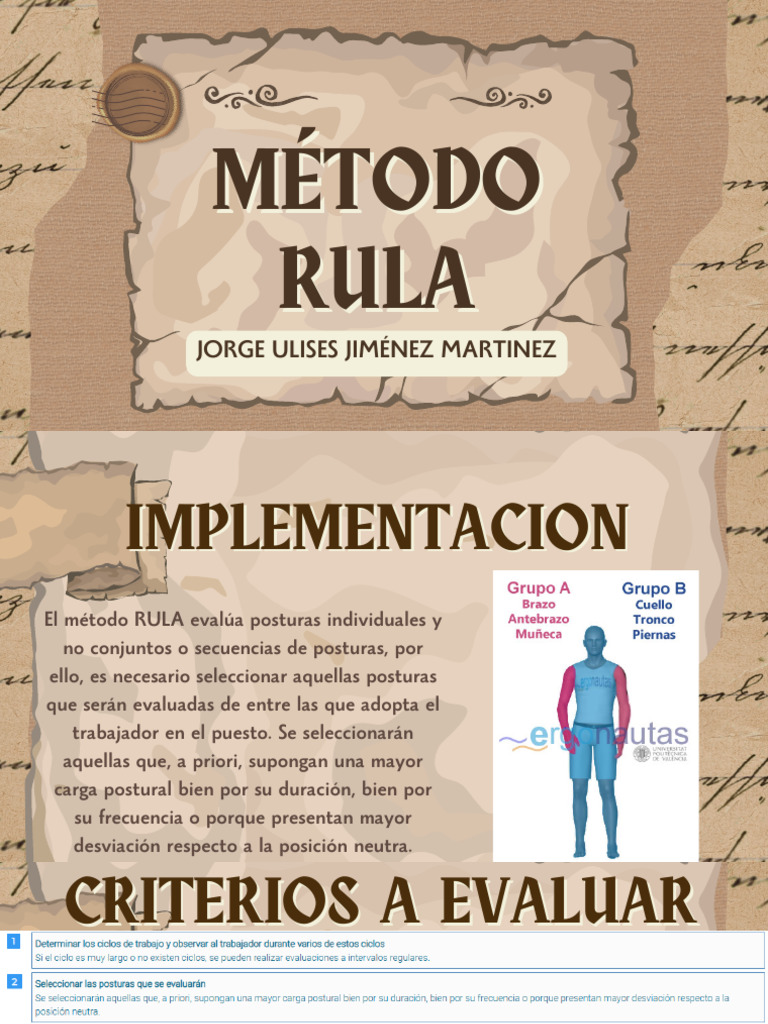 Evaluación del Método RULA en Ergonomía | PDF | Tecnología