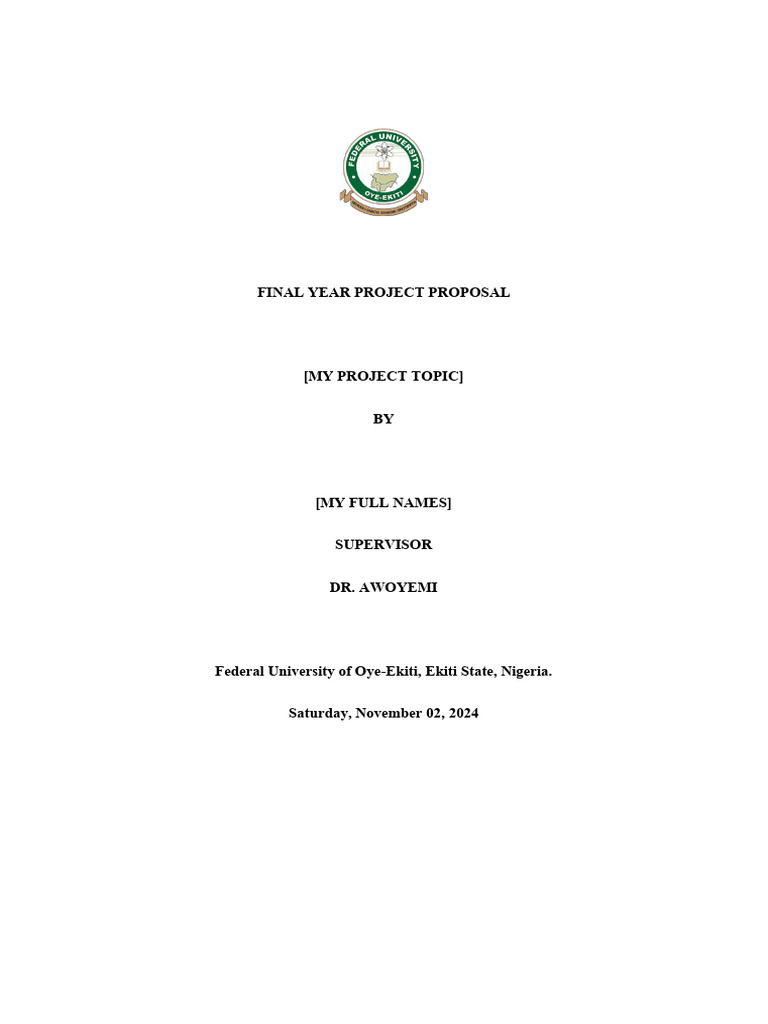 Final Year Project Proposal Template | PDF | Business