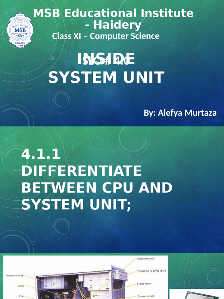 4.1 Inside System Unit | PDF | Computer Network | Network Interface ...