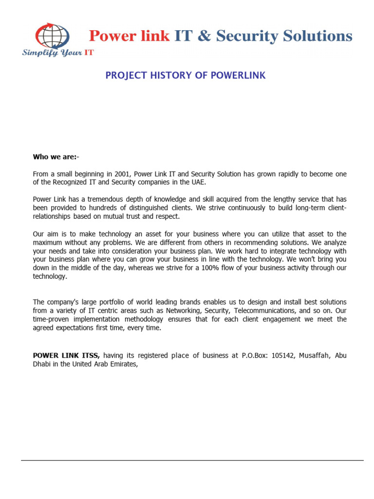 Project History | PDF | United Arab Emirates