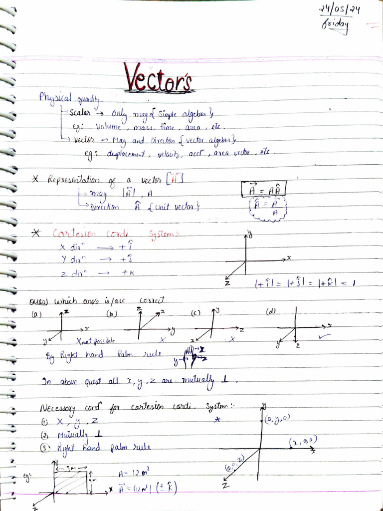 Physics.... Vectors (From24may To 2 June) | PDF