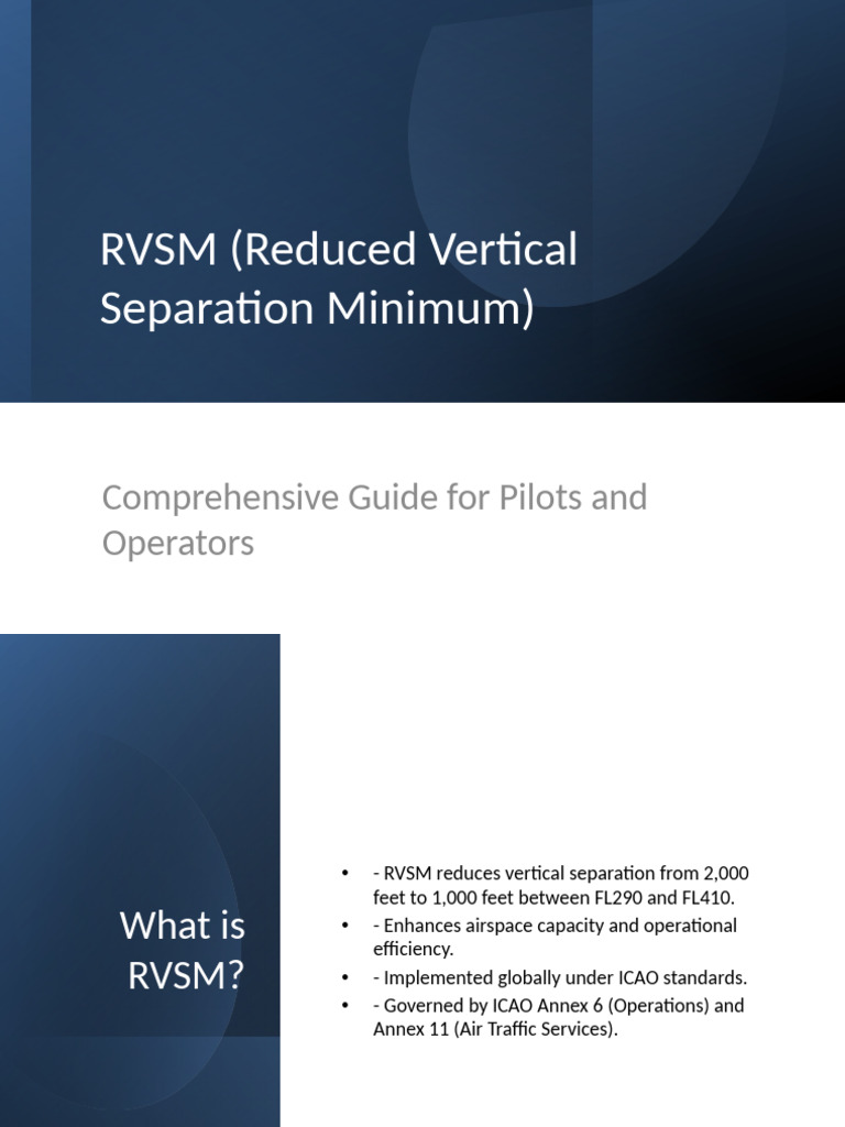 RVSM Guide for Pilots & Operators | PDF | Air Traffic Control ...