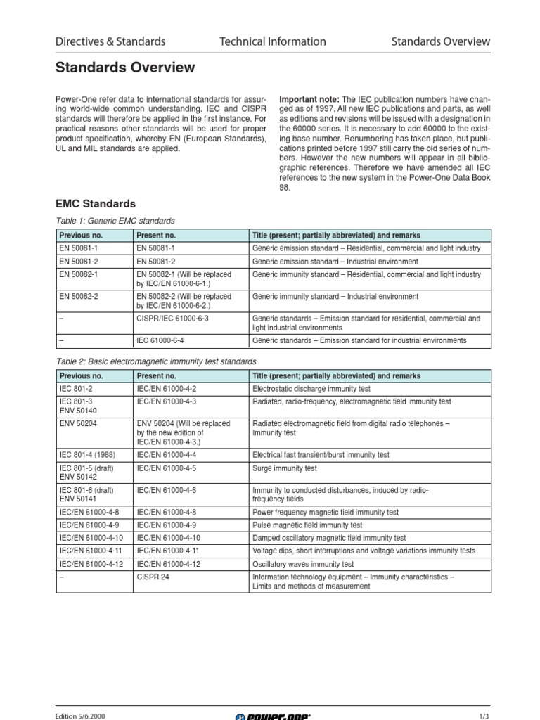 EMC Standards Overview and Updates | PDF | International ...
