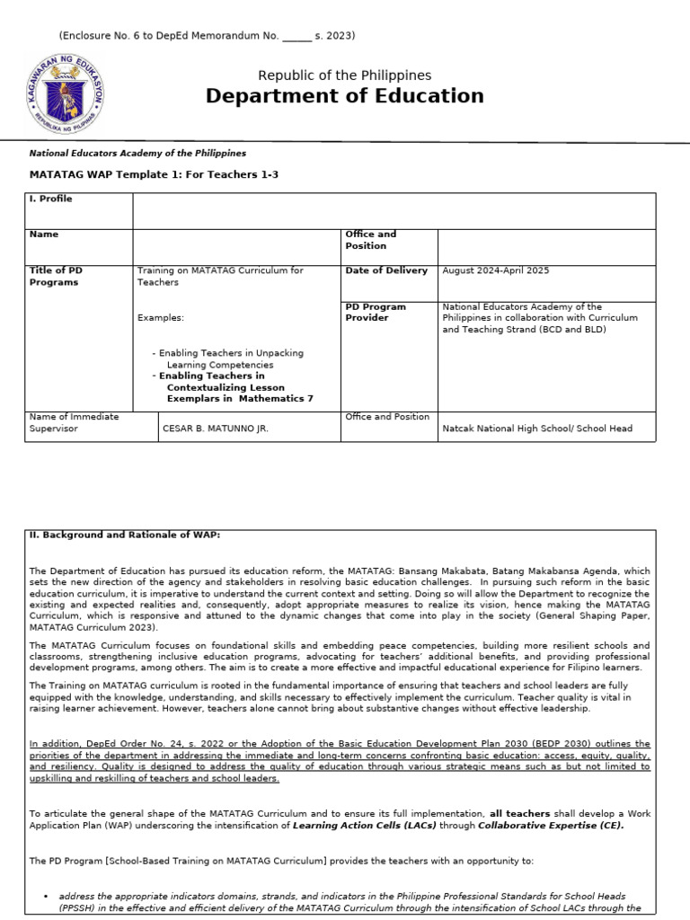 Final MATATAG WAP Template 1 For Teachers SessionNo15 Leah B. Apao ...