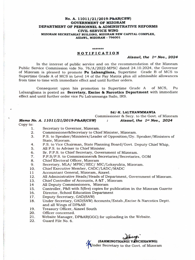 Promotion, Transfer&posting of MCS | PDF