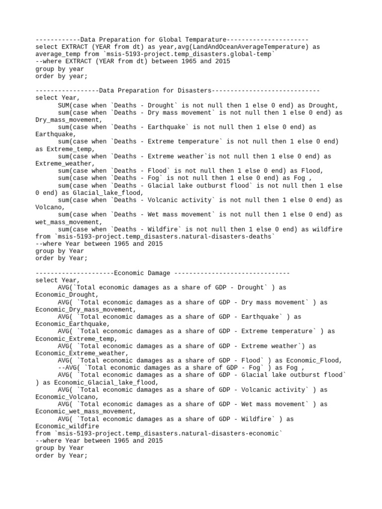 Global Temperature and Disaster Data Analysis | PDF | Extreme Weather ...