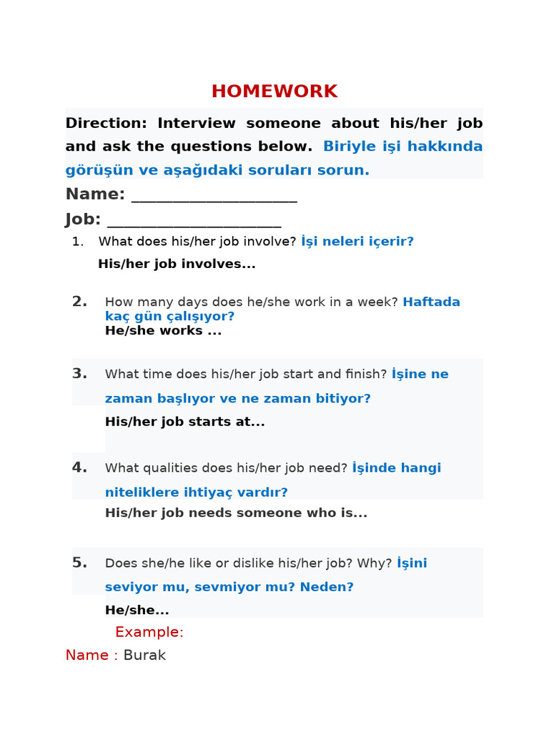 Homework | PDF | Career & Growth | Language Arts & Discipline