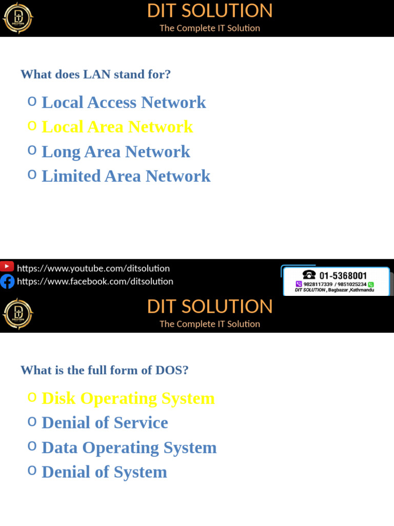 Top 10 Most Asked Full Form in Computer Operator Loksewa | PDF ...