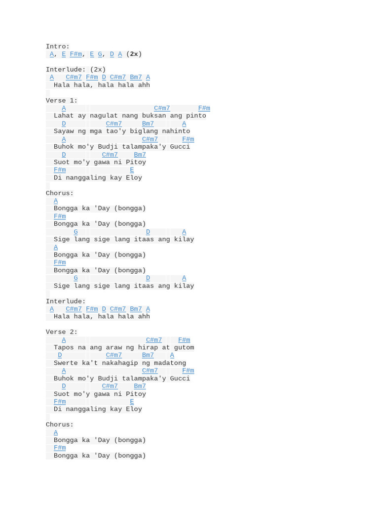 Bongga Ka Day Chord | PDF