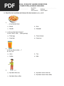 Soal Dan Kunci SAS I Bahasa Inggris Kelas 3
