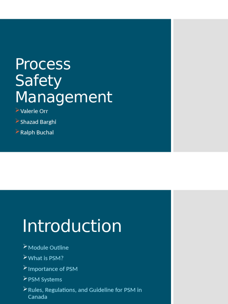 Process Safety Management Overview | PDF | Risk | Occupational Safety ...