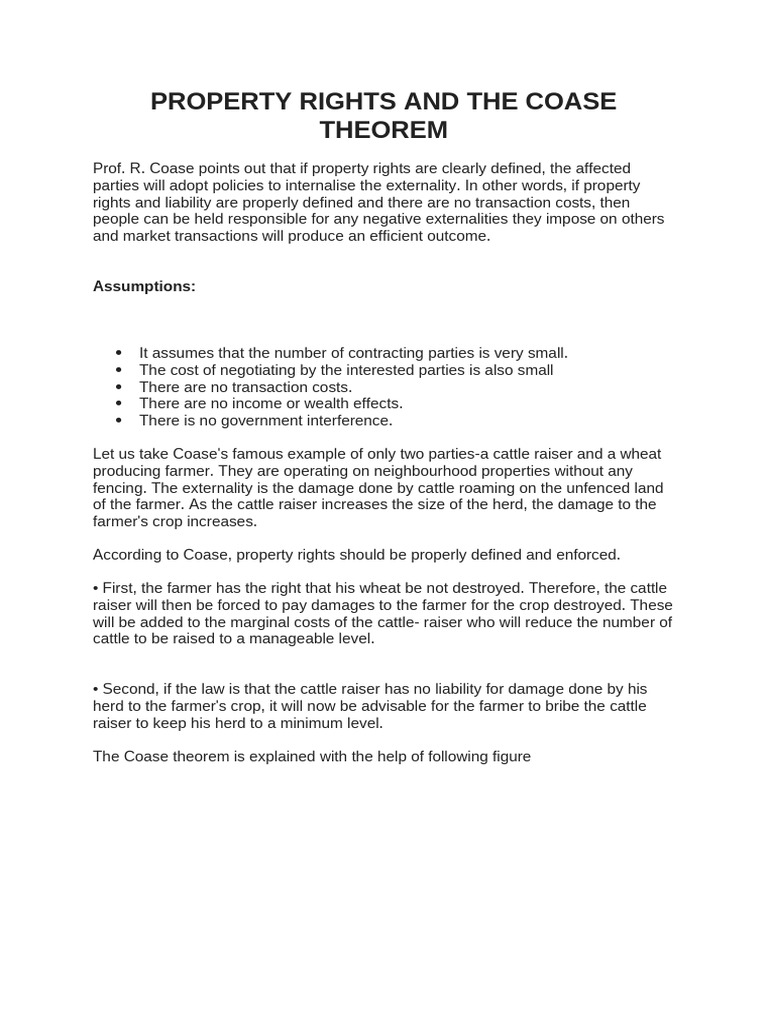 Coase Theorem: Property Rights Explained | PDF | Externality ...