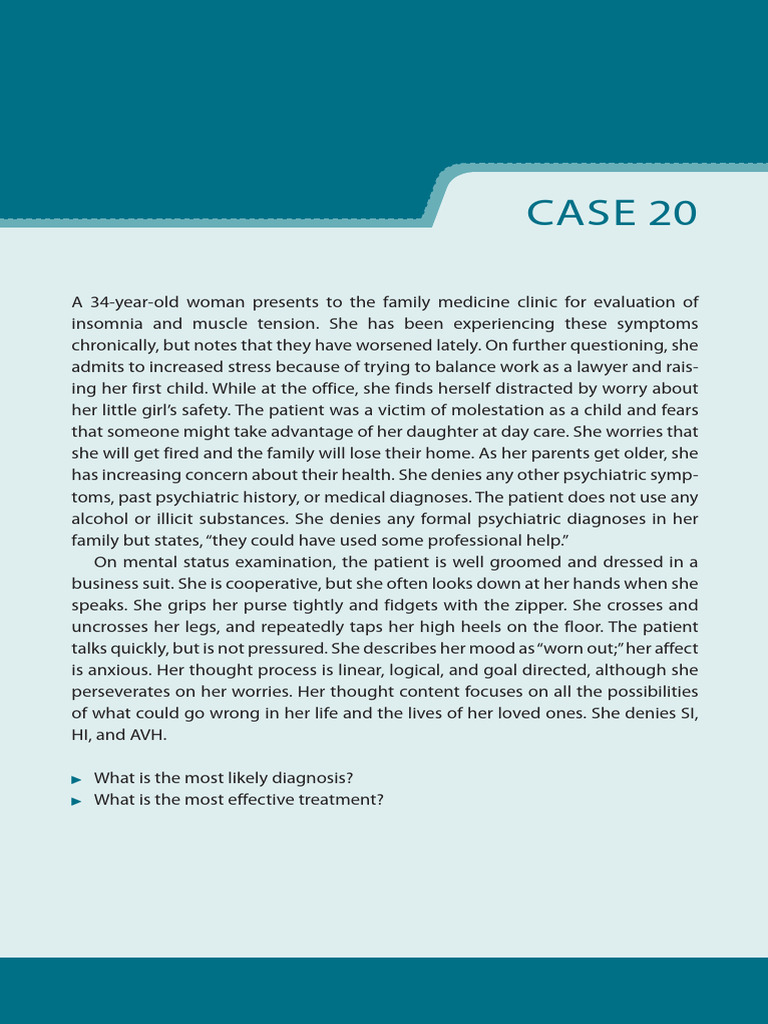 5.case 20 | PDF | Generalized Anxiety Disorder | Anxiety Disorder