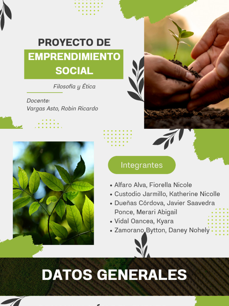 Proyecto de Emprendimiento Social | PDF | Moralidad | Entorno natural