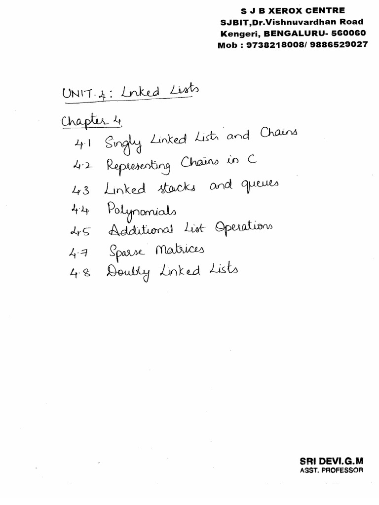 Linked Lists, Graphs and Trees Notes | PDF