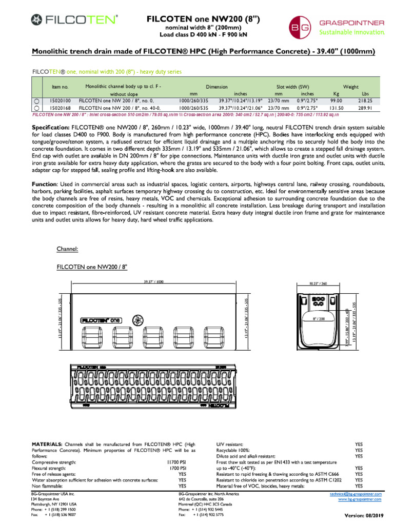 FILCOTEN One 200 Heavy Duty Specs | PDF