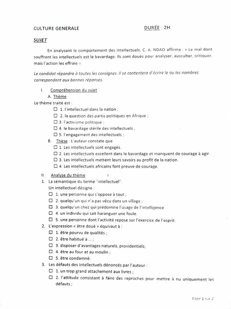 Epreuves Concours Pdf