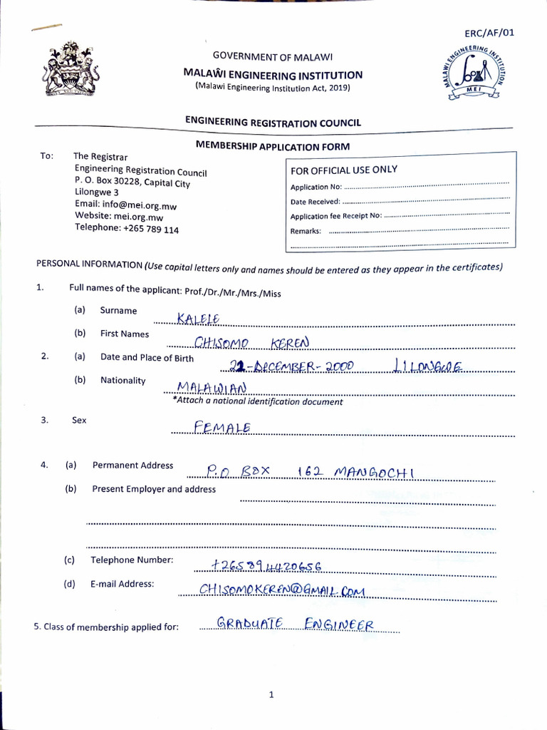 Mei Registration Form Pdf