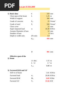 Beam Design As Per IS 456