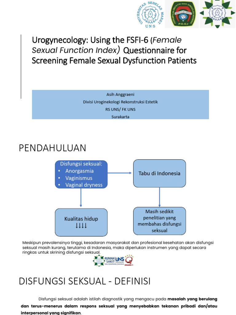 Onnaire For Screening Female Sexual Dysfunction Patients | PDF