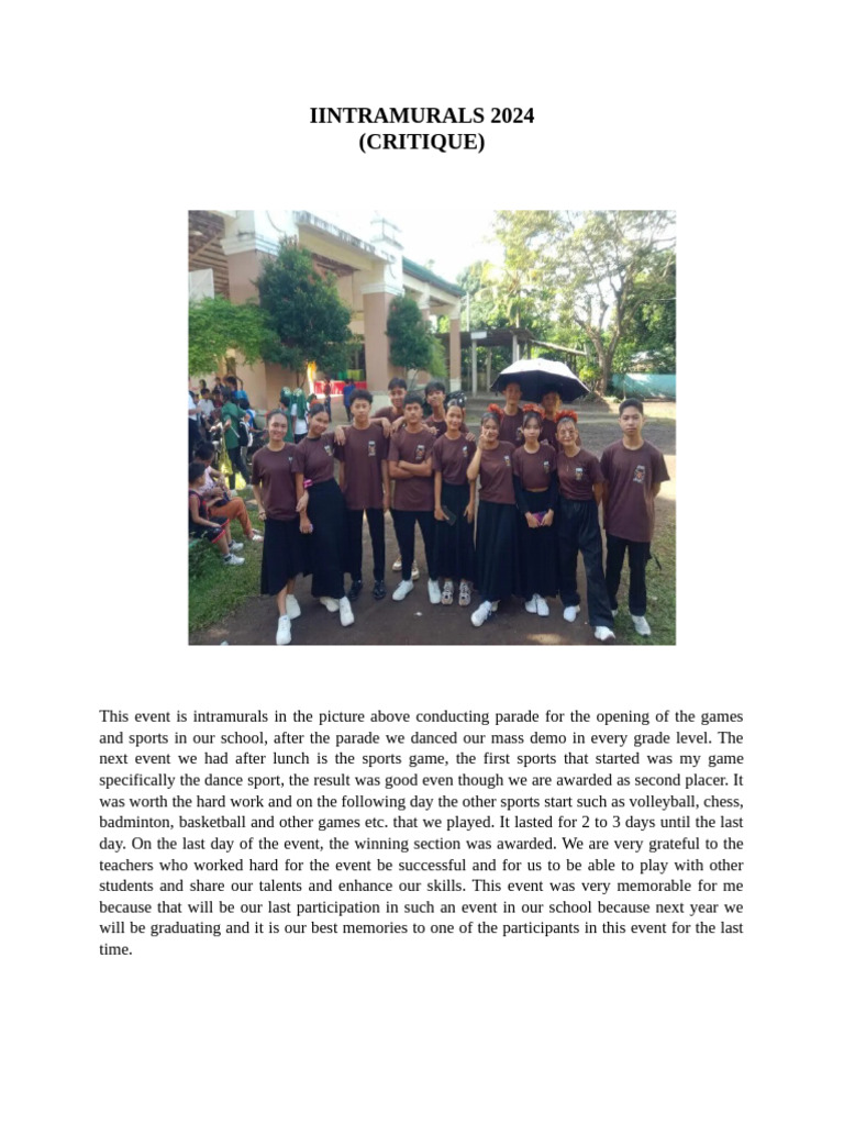 Iintramurals 2024 | PDF