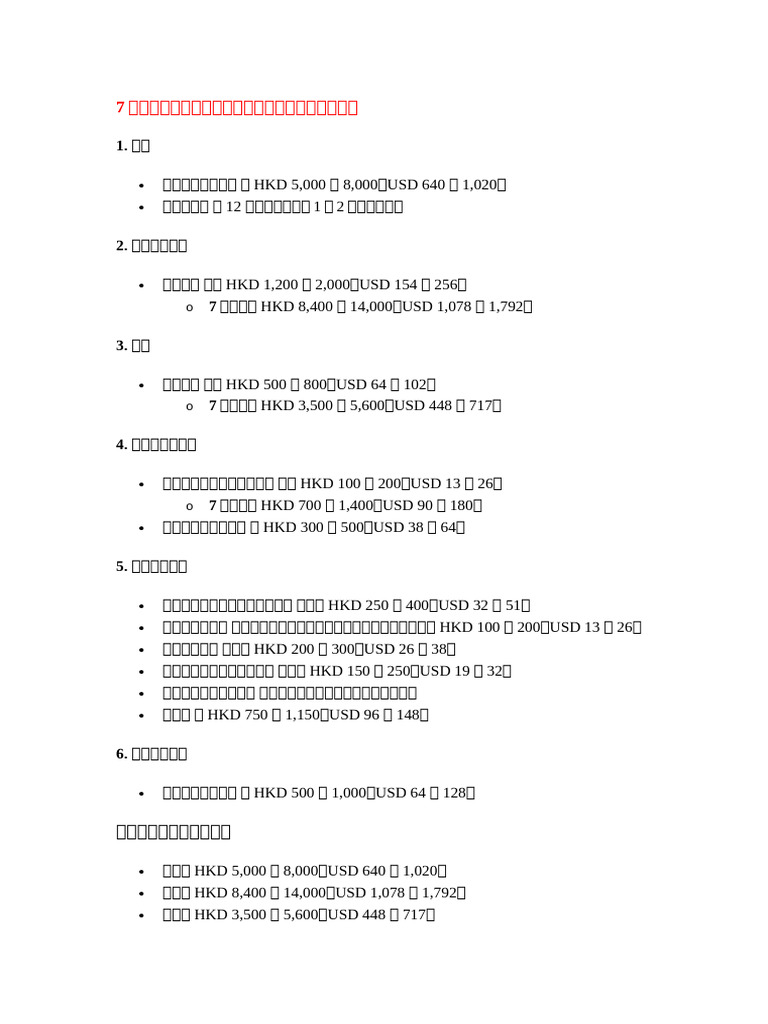 7天意大利中檔旅行預算概覽| PDF