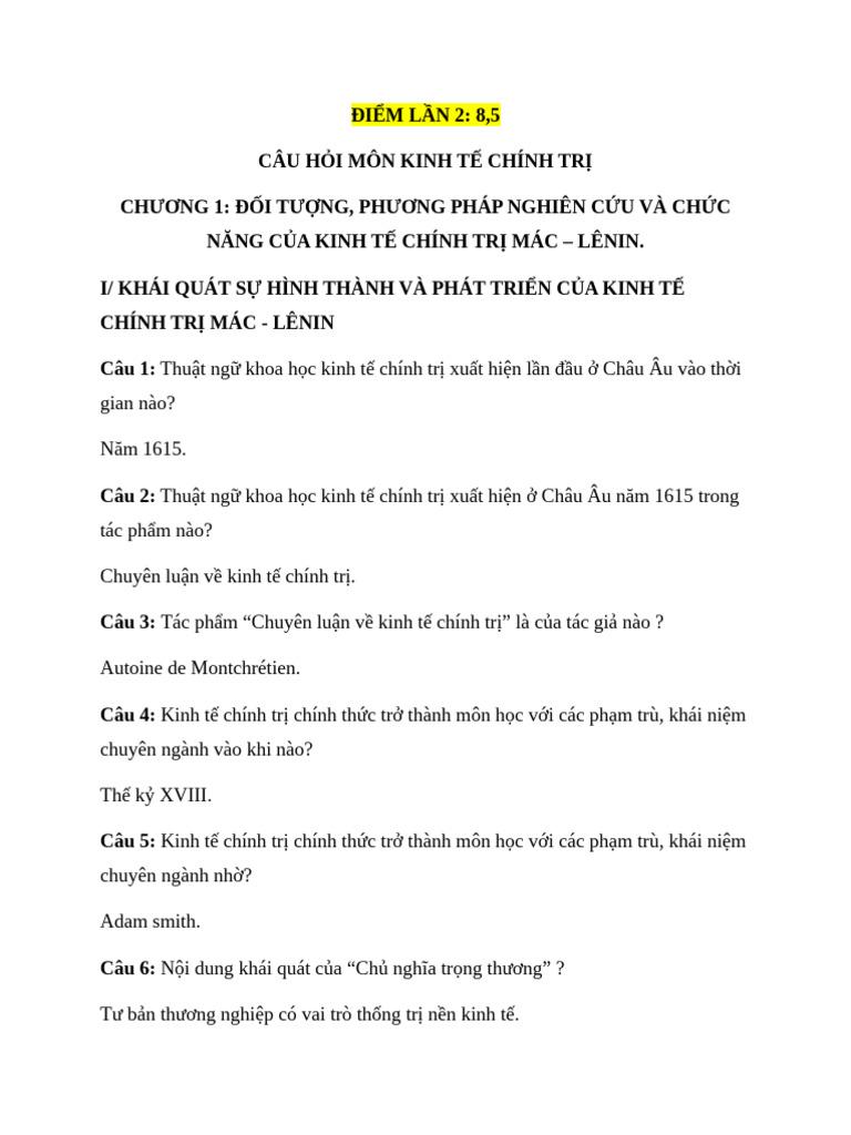 KTCT Chương 1 | PDF