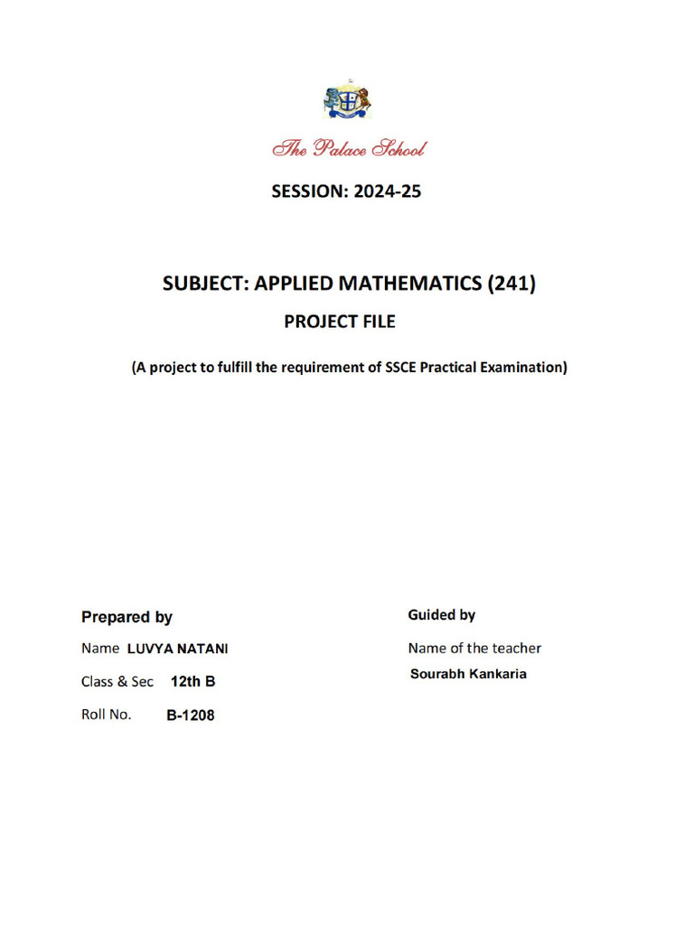Applied Maths PRACTICAL File | PDF