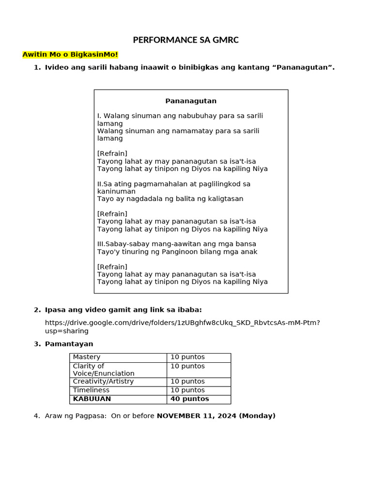 GMRC Task | PDF