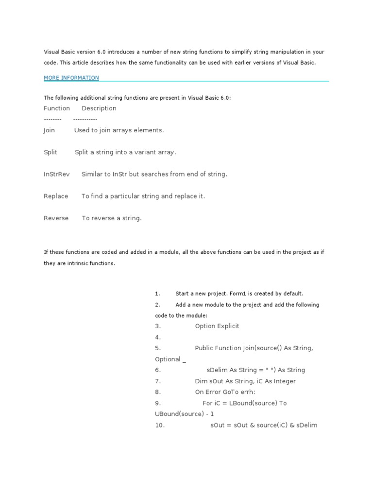 Visual Basic String Coding | PDF