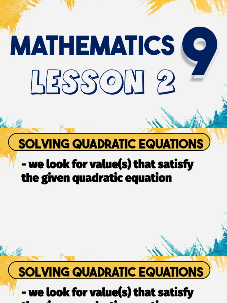 Solving Quadratic Equations Guide | PDF | Quadratic Equation ...