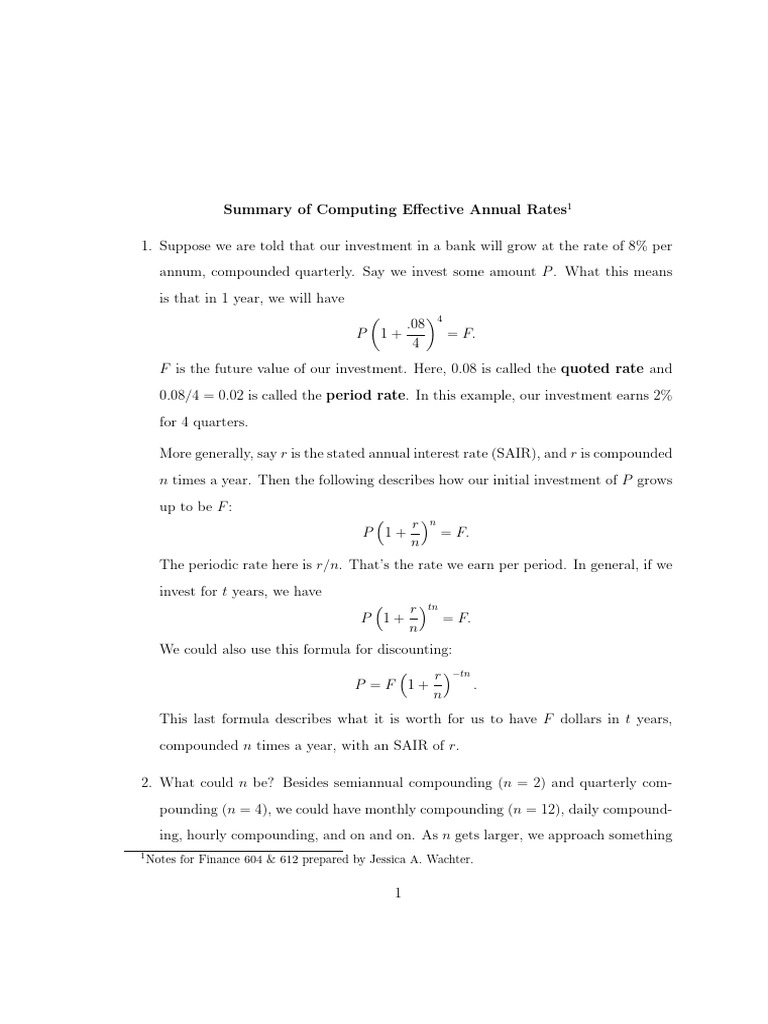 Computing Effective Annual Rates | PDF | Interest | Credit