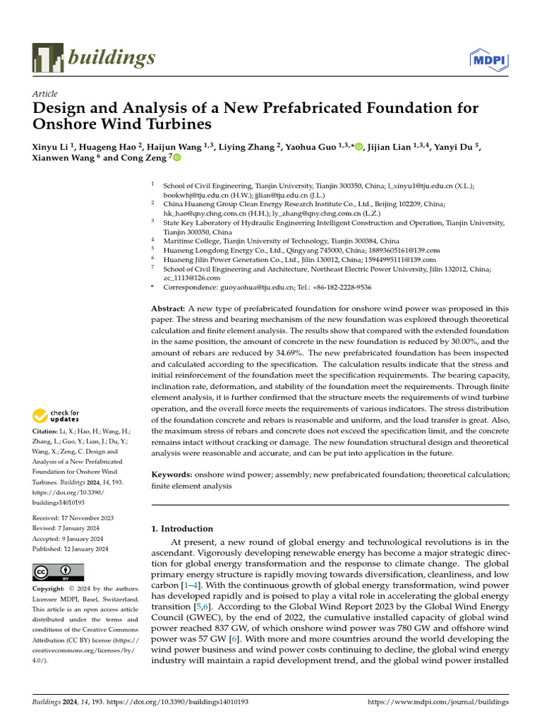 New Prefabricated Foundations for Wind Turbines | PDF | Wind Power ...