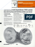 Sylvania Incandescent PAR-38 55w Product Information Bulletin