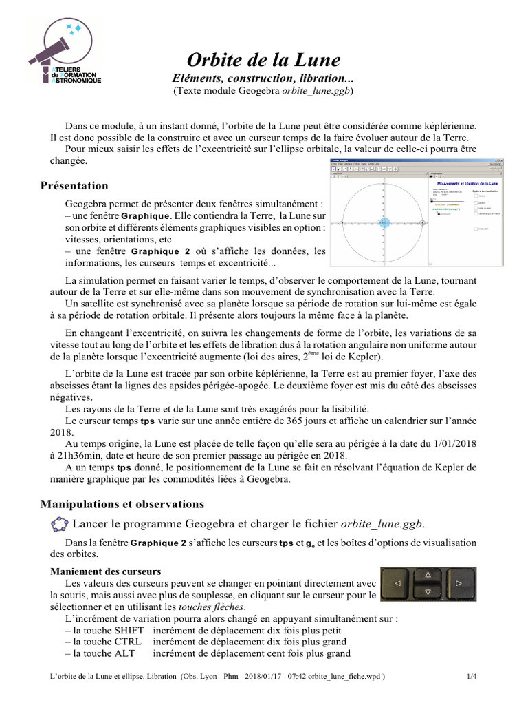 Orbite et Libration de la Lune | PDF | Orbite | Lune