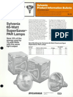 Sylvania Incandescent PAR-38 65w Product Information Bulletin