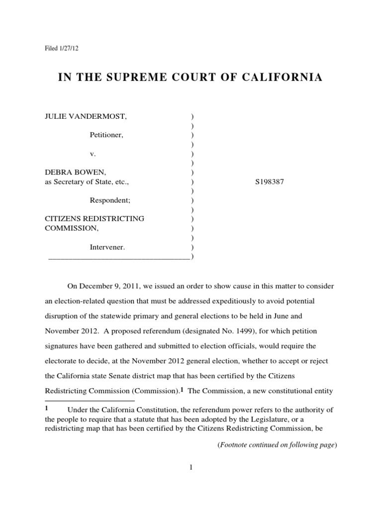 Vandermost v. Bowen | PDF | Procedures Of The Supreme Court Of The ...