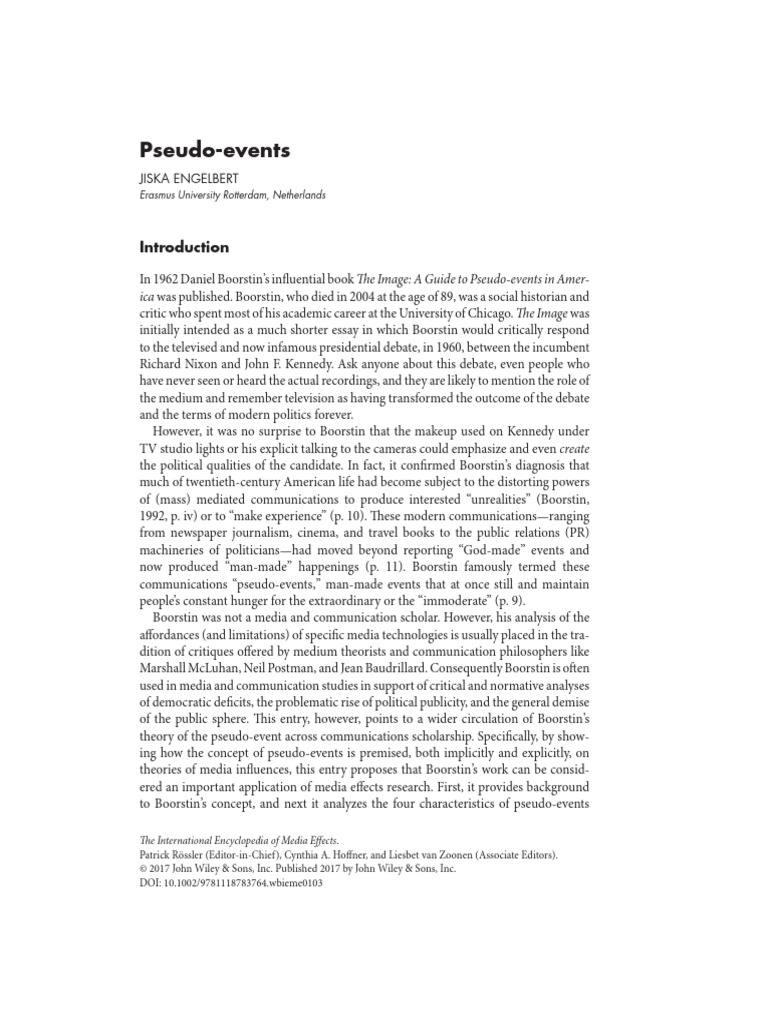 Understanding Pseudo-Events in Media | PDF | Reality | News