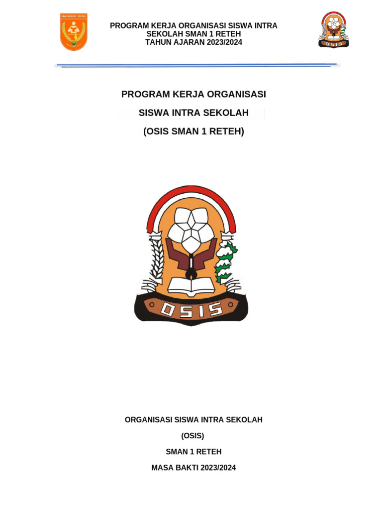 Program Kerja OSIS SMAN 1 Reteh 2023/2024 | PDF