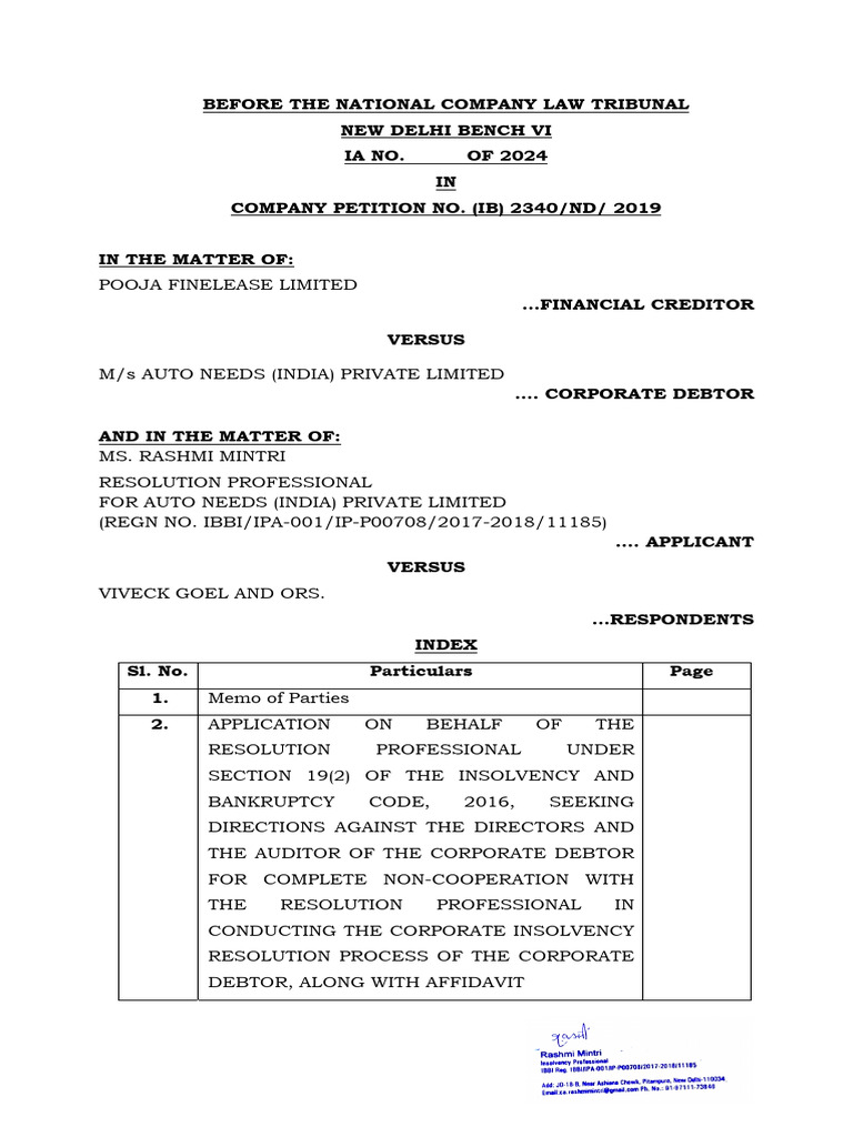 Section 19 2 application 1 pdf bankruptcy equity finance 