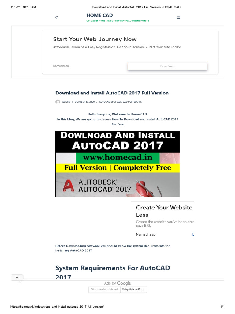Download And Install Autocad 2017